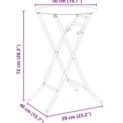 vidaXL Tuinstafel Wit 50 x 50 x 72 cm Metaal