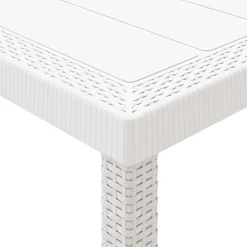 vidaXL Tuinstafel Wit 100 x 100 x 73 cm poly rattan
