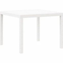 vidaXL Tuinstafel Wit 100 x 100 x 73 cm poly rattan