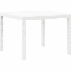 vidaXL Tuinstafel Wit 100 x 100 x 73 cm poly rattan