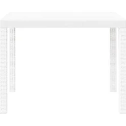 vidaXL Tuinstafel Wit 100 x 100 x 73 cm poly rattan