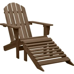 vidaXL Tuinstoel Adirondack voetenbank tafel massief vurenhout bruin