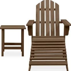 vidaXL Tuinstoel Adirondack voetenbank tafel massief vurenhout bruin
