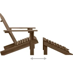 vidaXL Tuinstoel Adirondack voetenbank tafel massief vurenhout bruin