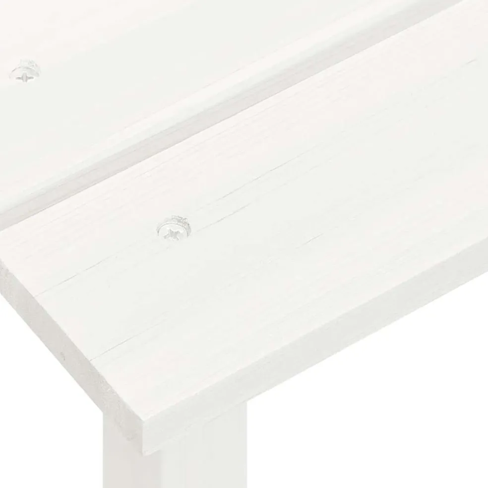 vidaXL Tuinstoel Adirondack met voetenbank tafel massief vurenhout wit