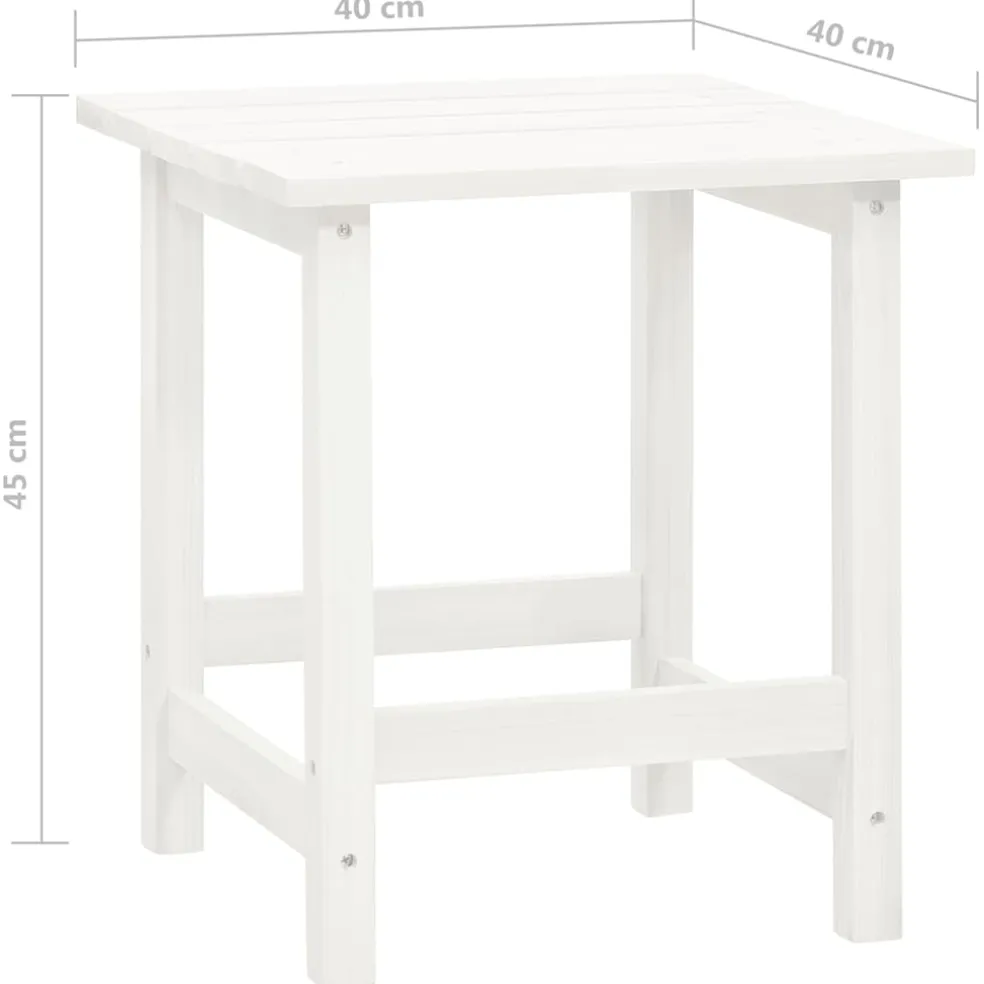 vidaXL Tuinstoel Adirondack met voetenbank tafel massief vurenhout wit