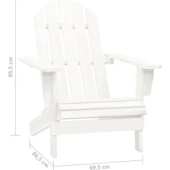 vidaXL Tuinstoel Adirondack met voetenbank tafel massief vurenhout wit
