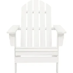 vidaXL Tuinstoel Adirondack met voetenbank tafel massief vurenhout wit
