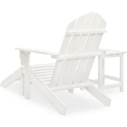 vidaXL Tuinstoel Adirondack met voetenbank tafel massief vurenhout wit