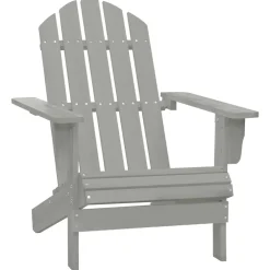 vidaXL Tuinstoel Adirondack met tafel massief vurenhout grijs