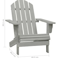 vidaXL Tuinstoel Adirondack met tafel massief vurenhout grijs