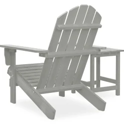 vidaXL Tuinstoel Adirondack met tafel massief vurenhout grijs
