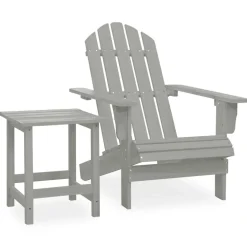 vidaXL Tuinstoel Adirondack met tafel massief vurenhout grijs