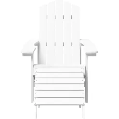 vidaXL Tuinstoelen Adirondack met voetenbank en tafel HDPE wit