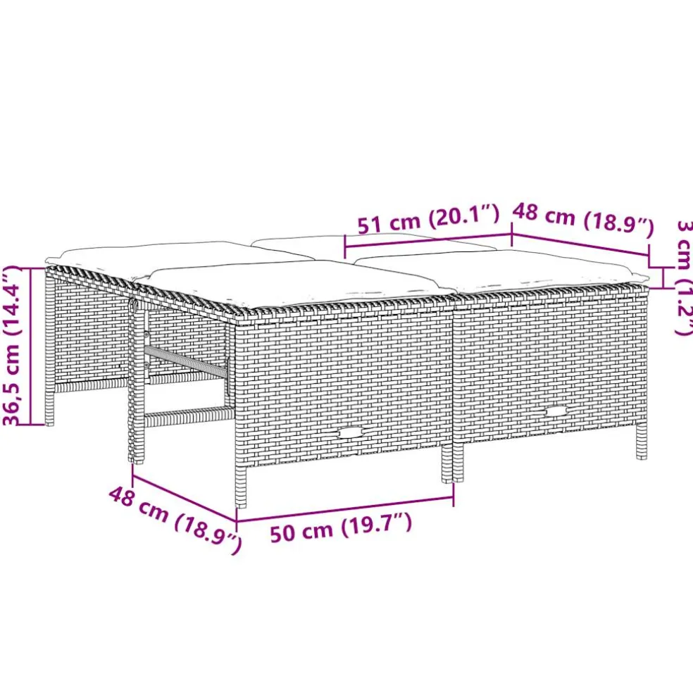 vidaXL Tuinstoelen met kussens 4 stuks zwart polyrotan