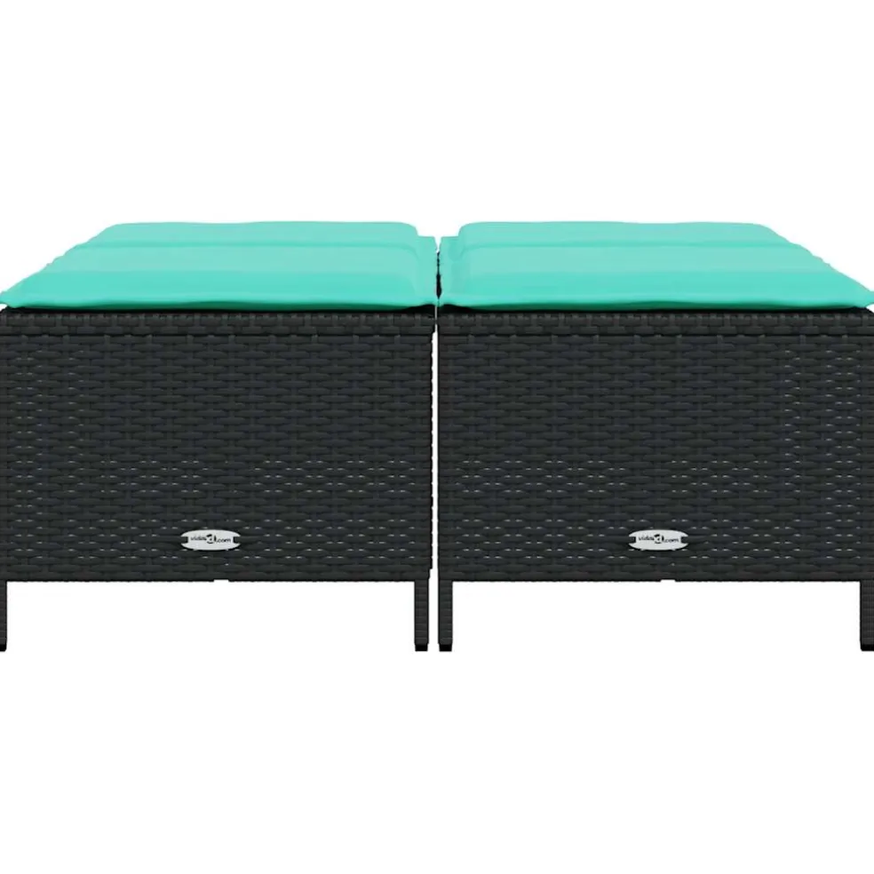 vidaXL Tuinstoelen met kussens 4 stuks zwart polyrotan