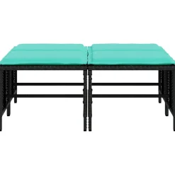 vidaXL Tuinstoelen met kussens 4 stuks zwart polyrotan
