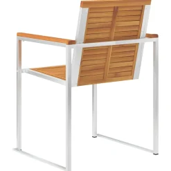 vidaXL Tuinstoelen 2 st massief acaciahout en roestvrij staal