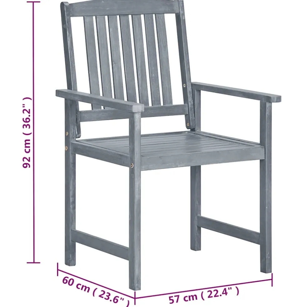 vidaXL Tuinstoelen 2 st massief acaciahout grijs
