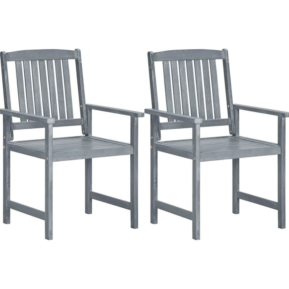 vidaXL Tuinstoelen 2 st massief acaciahout grijs