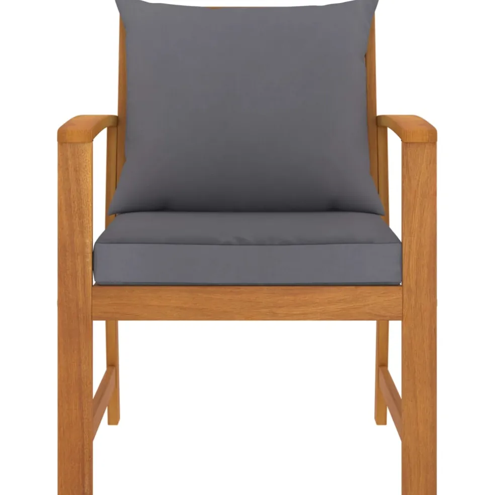 vidaXL Tuinstoelen 2 st met donkergrijs kussen massief acaciahout