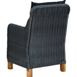 vidaXL Tuinstoelen 2 st met kussens poly rattan donkergrijs