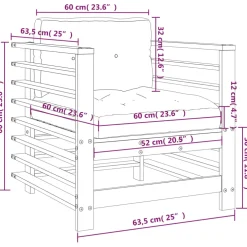 vidaXL Tuinstoelen 2 st met kussens massief grenenhout grijs