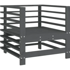 vidaXL Tuinstoelen 2 st met kussens massief grenenhout grijs