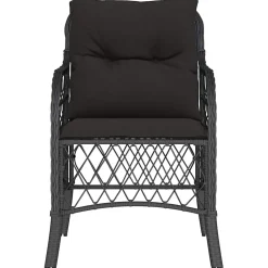 vidaXL Tuinstoelen 2 st met kussens poly rattan zwart