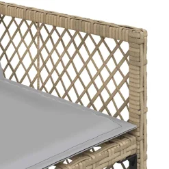 vidaXL Tuinstoelen 4 st met kussens poly rattan gemengd beige
