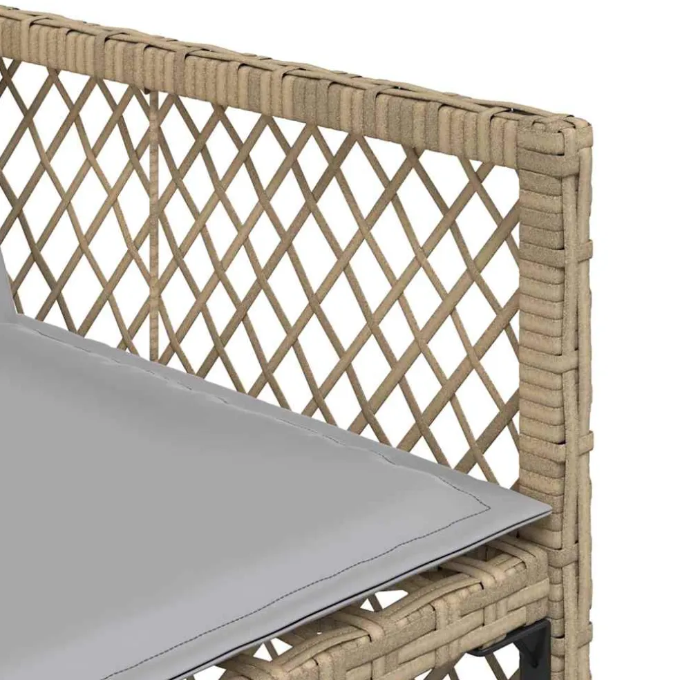 vidaXL Tuinstoelen 4 st met kussens poly rattan gemengd beige