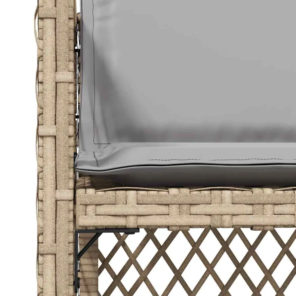 vidaXL Tuinstoelen 4 st met kussens poly rattan gemengd beige
