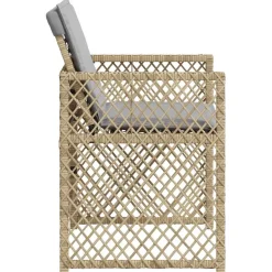 vidaXL Tuinstoelen 4 st met kussens poly rattan gemengd beige