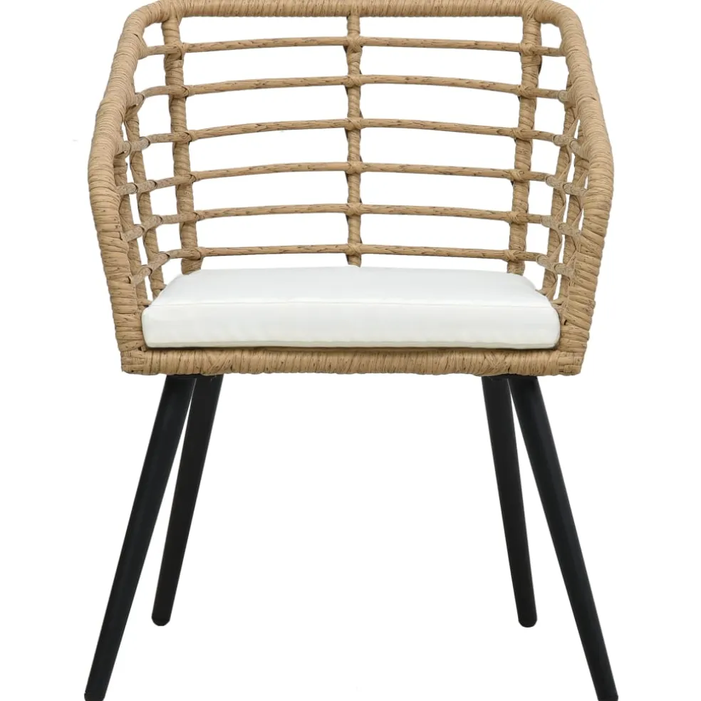 vidaXL Tuinstoelen 2 st met kussens poly rattan eikenkleurig