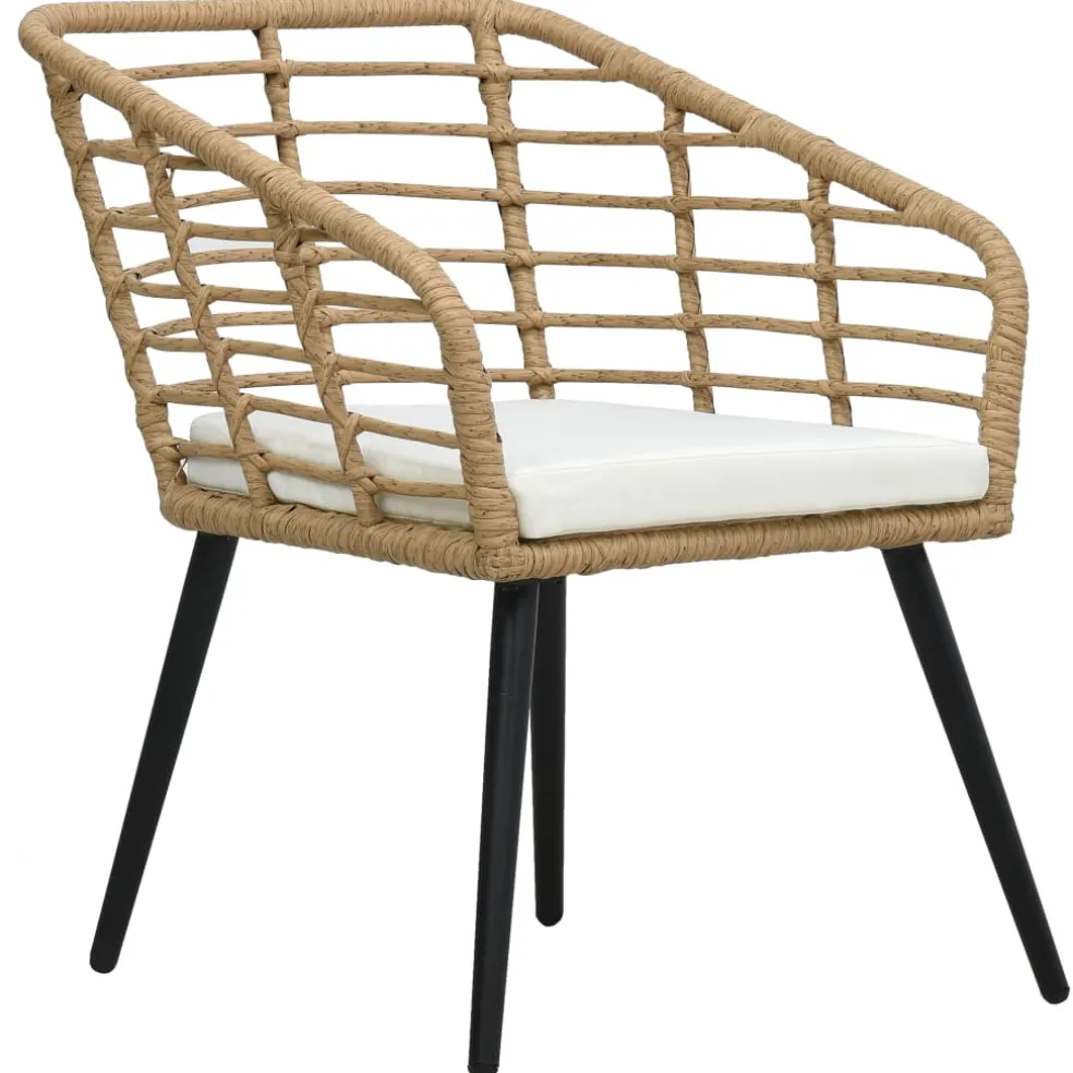 vidaXL Tuinstoelen 2 st met kussens poly rattan eikenkleurig