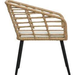 vidaXL Tuinstoelen 2 st met kussens poly rattan eikenkleurig