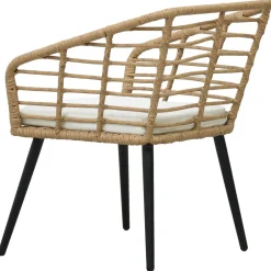 vidaXL Tuinstoelen 2 st met kussens poly rattan eikenkleurig