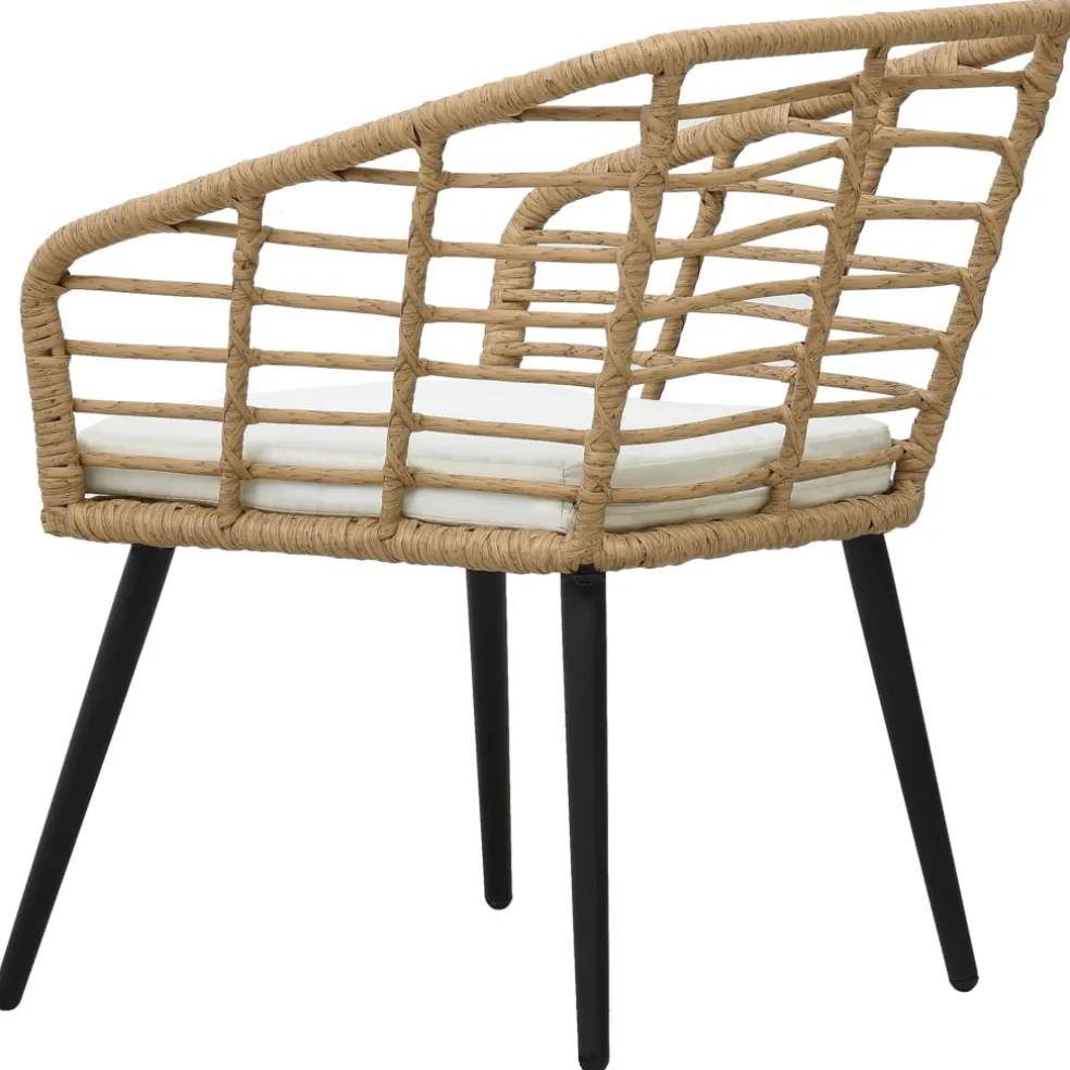 vidaXL Tuinstoelen 2 st met kussens poly rattan eikenkleurig