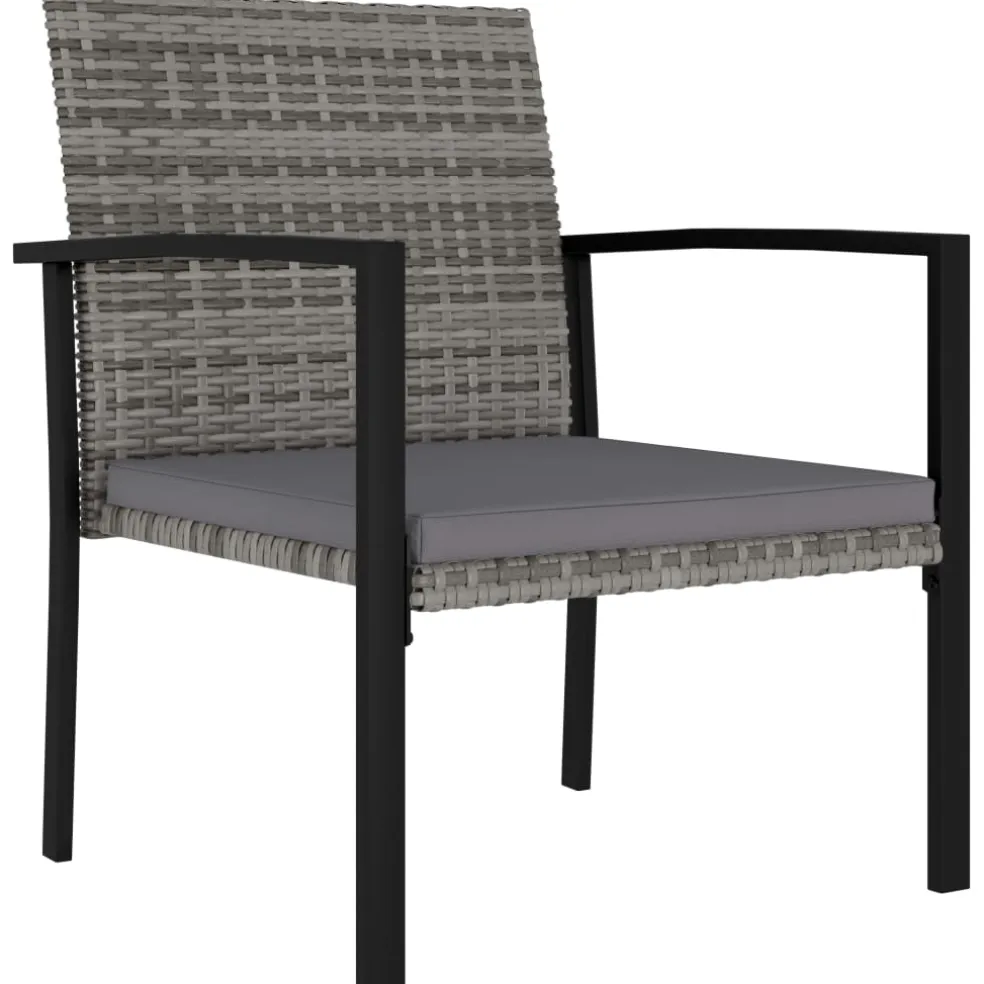 vidaXL Tuinstoelen 2 st poly rattan grijs