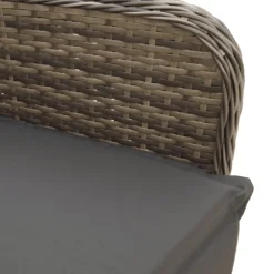 vidaXL Tuinstoelen 2 st verstelbaar met tafel poly rattan grijs