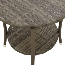 vidaXL Tuinstoelen 2 st verstelbaar met tafel poly rattan grijs