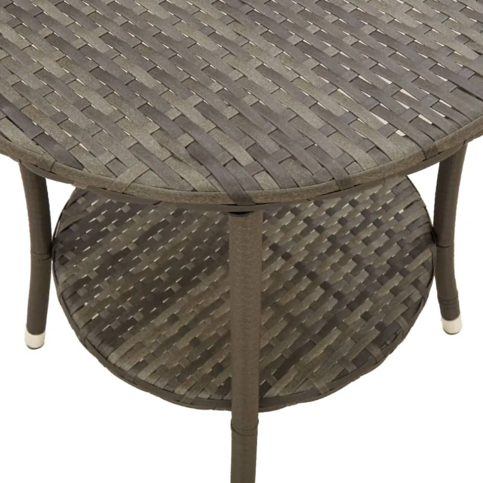 vidaXL Tuinstoelen 2 st verstelbaar met tafel poly rattan grijs