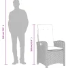 vidaXL Tuinstoelen 2 st verstelbaar met kussens poly rattan grijs