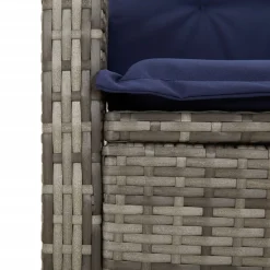 vidaXL Tuinstoelen 2 st verstelbaar met kussens poly rattan grijs