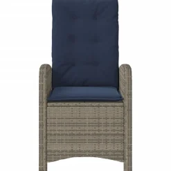 vidaXL Tuinstoelen 2 st verstelbaar met kussens poly rattan grijs
