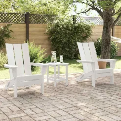vidaXL Tuinstoel 3 st Wit Polyetheen