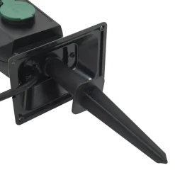 vidaXL Tuinstopcontact en grondpin 2-wegs 15,5x11x24 cm zwart en groen