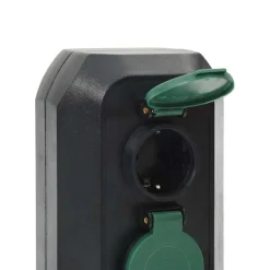 vidaXL Tuinstopcontact en grondpin 2-wegs 15,5x11x24 cm zwart en groen