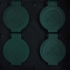 vidaXL Tuinstopcontact 4 ingangen waterbestendig polyresin grijs
