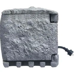 vidaXL Tuinstopcontact 4 ingangen waterbestendig polyresin grijs